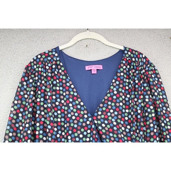 Betsy Johnson Polka Dot Long Sleeve Maxi Wrap Dress-Size 14-Fairy Grunge - Picture 10 of 14